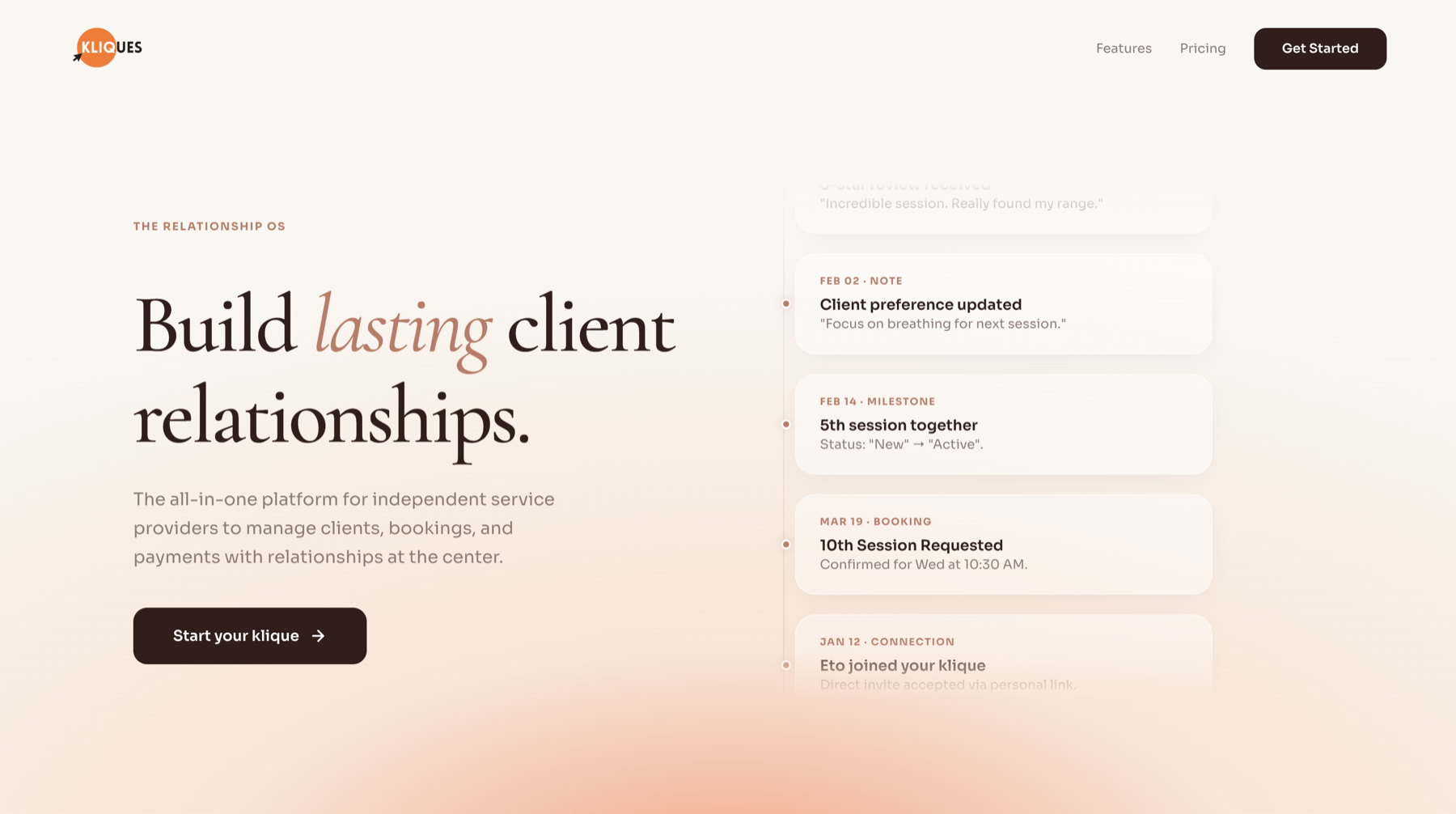 Kliques client management platform